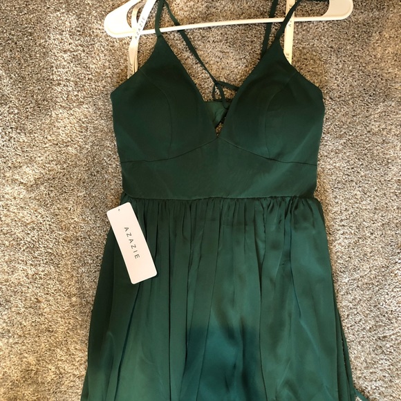 NWT: BRAND NEW w tags Azazie "dark green" Aaida Style dress - Picture 9 of 10